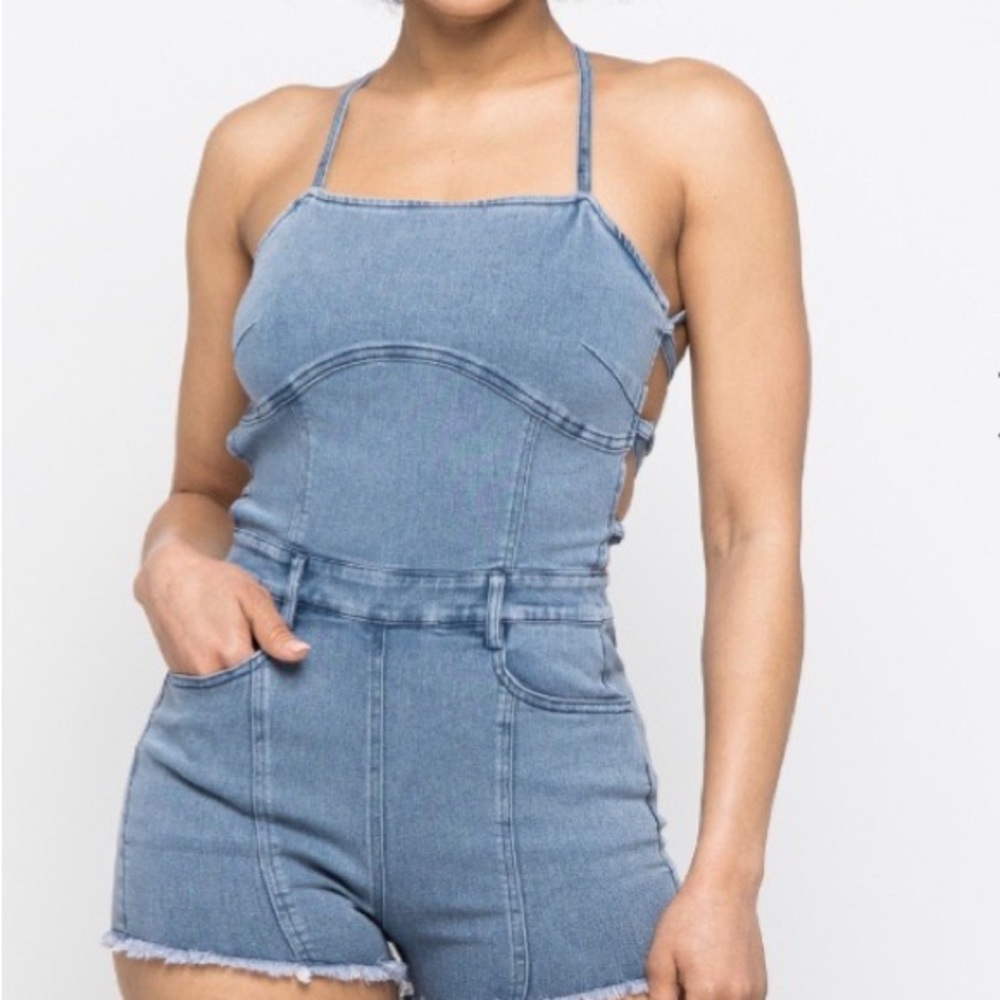 Denim Romper